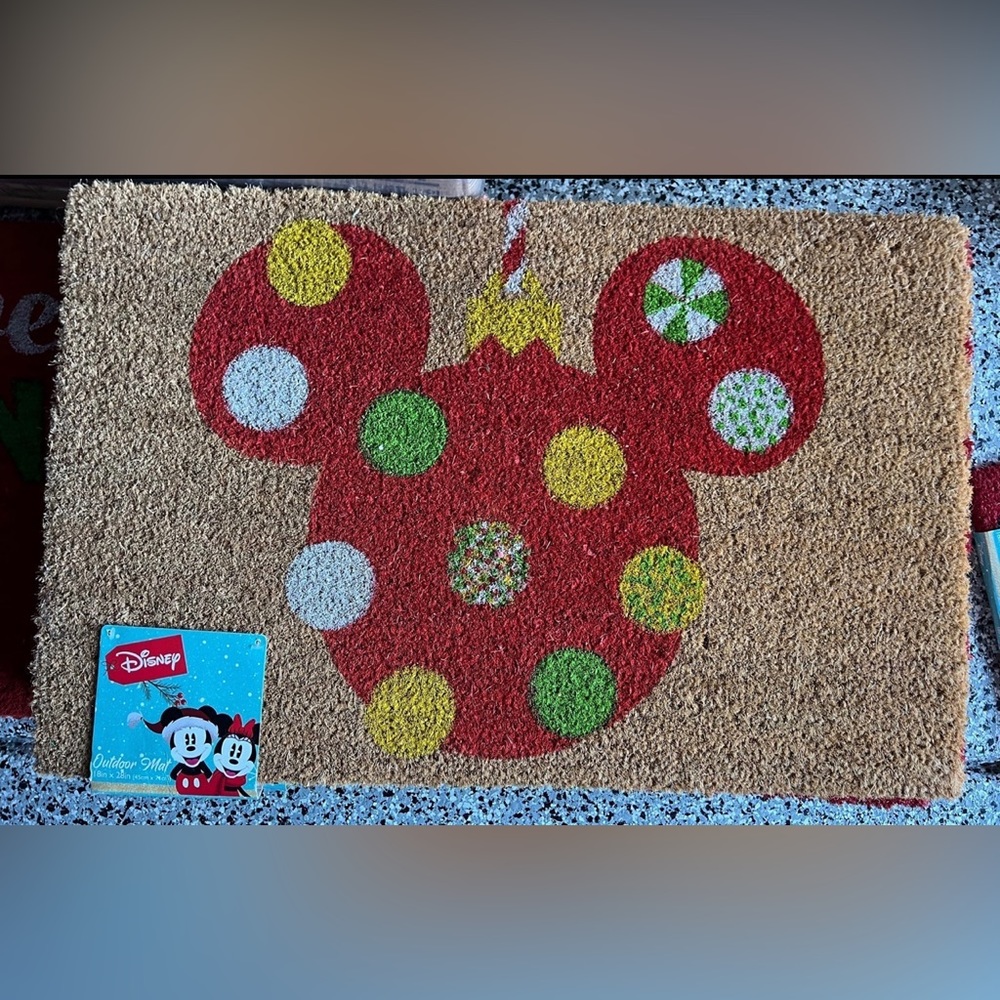 Disney Christmas Mickey Mouse Outdoor Coir Mat